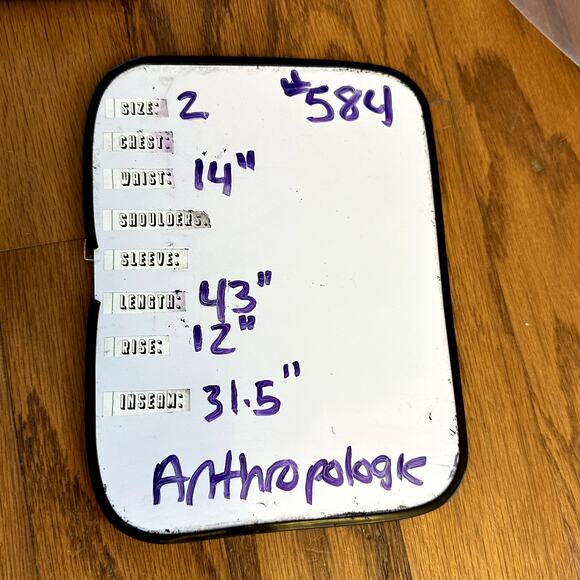 Anthropologie Size 2 Dark Green Side Wide Leg Flare Twill Trouser Pants - Picture 7 of 7